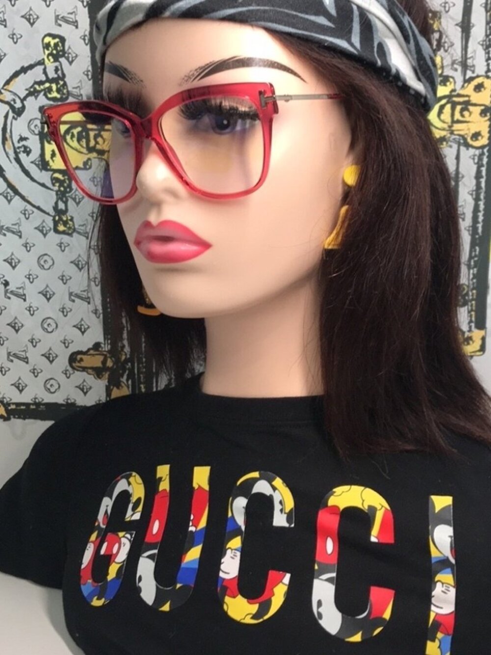 Tom Ford TF5704-B Gucci Red and Black Women's Glasses 066
